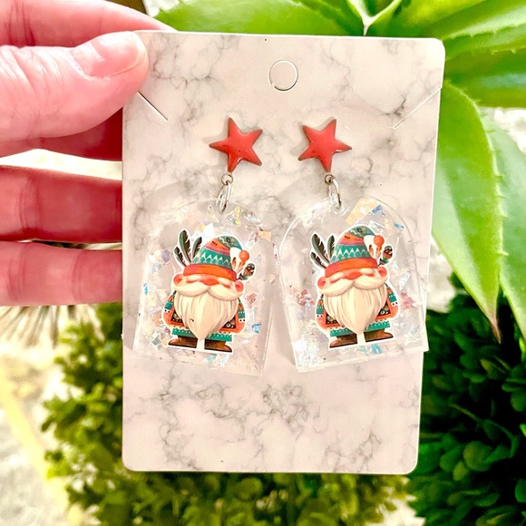 Acrylic Gnome Earrings - Picture 2 of 4